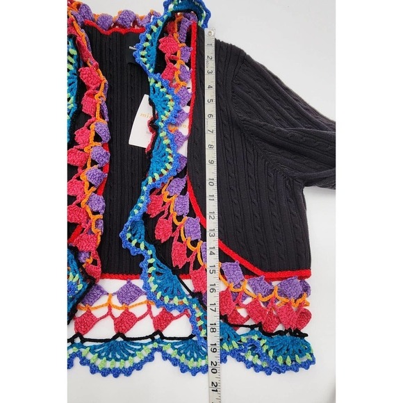Muchael Simon Y2K Rainbow Crochet Floral Open Cardigan Size… - Picture 6 of 13